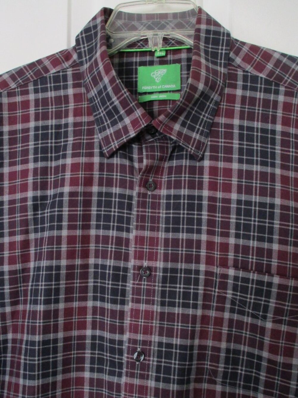 Forsyth of Canada Mens L/S Wine Winter-weight Cotton Button-down Shirt NWOT- XXL